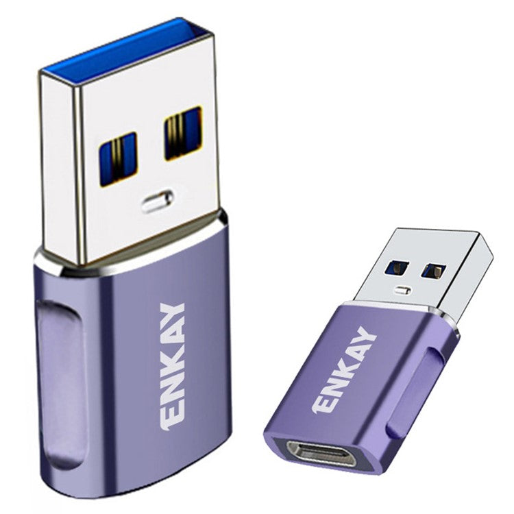 ENKAY HAT PRINCE ENK-AT119 USB 3.0 Male Adapter to Type-C Female Fast Data Transfer Converter - Grey