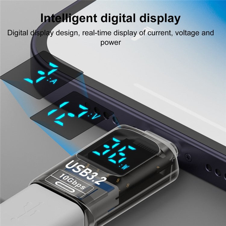 60W 10Gbps Digital Display Adapter Type-C to USB-A Female to Male Mini Converter