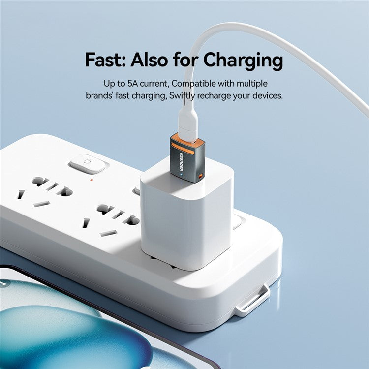 ESSAGER Type-C Female to USB Male Adapter Aluminum Alloy OTG Connector