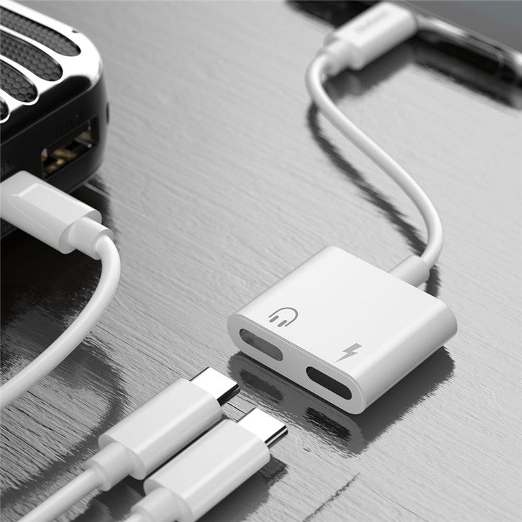 DUDAO L13C Type-C Male to Type-C Female Charging + Type-C Female Audio Headphone Adapter Conversion Cable