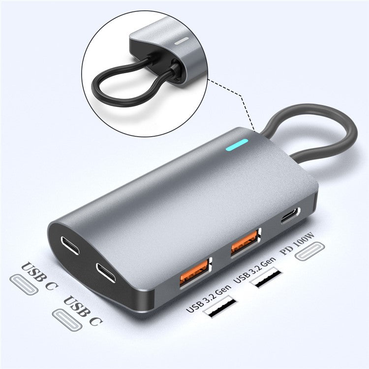 2395-2A2C32 5-in-1 10Gbps Expansion Dock Type-C to 2xUSB3.2 + 2xUSB-C + PD 100W Hub Converter