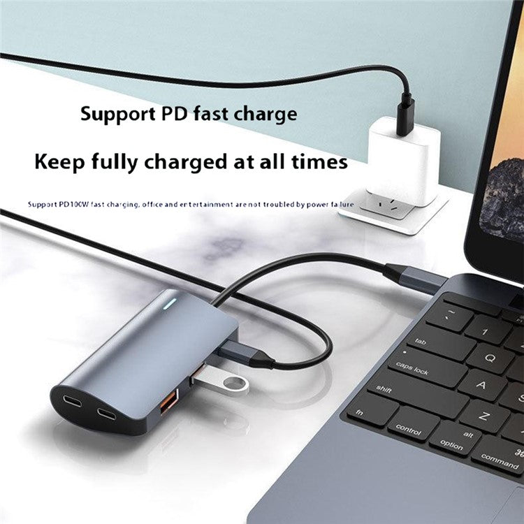 2395-2A2C32 5-in-1 10Gbps Expansion Dock Type-C to 2xUSB3.2 + 2xUSB-C + PD 100W Hub Converter