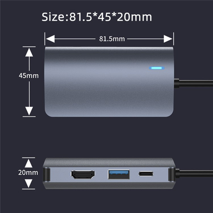 2395-07 USB-C Hub 7-Port Docking Station with 4K HD, 100W PD, USB 3.0, RJ45, SD / TF Card Reader
