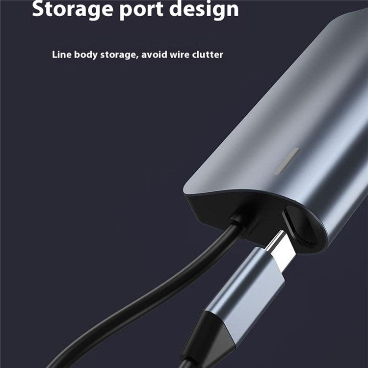 2395-05 5-in-1 USB-C Hub Aluminum Alloy Docking Station with 3 USB 3.0 + SD / TF Card Reader - Grey