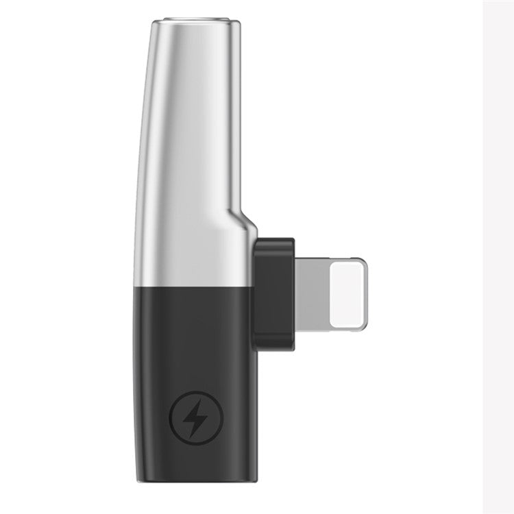 DAC Chip 8-Pin to 3.5mm Audio + Type-C Charging Port Adapter for iPhone - Silver
