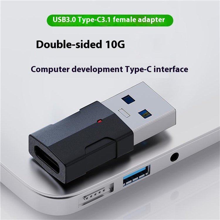 USB 3.0 to Type C 3.1 Adapter 10Gbps High Speed Data Transfer Charging Adapter - Black