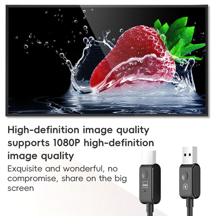 CS6 1080P Point to Point HDMI Transmitter + Receiver WiFi Transfer Adapter Cable - White