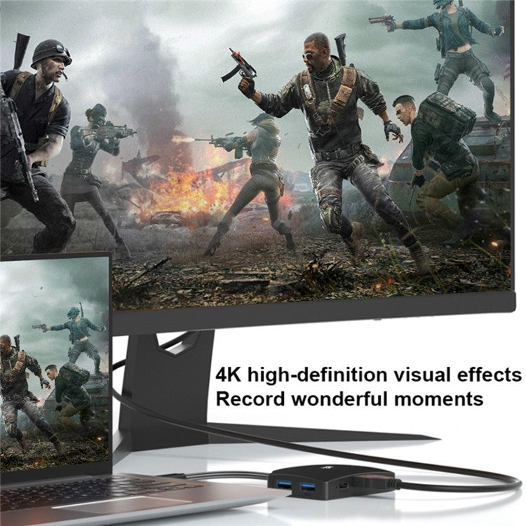 YCE-Z70A Type-C to USB3.0 3.5mm PD 3.0 Charging Hub HD Video Capture Card SD TF Card Reader