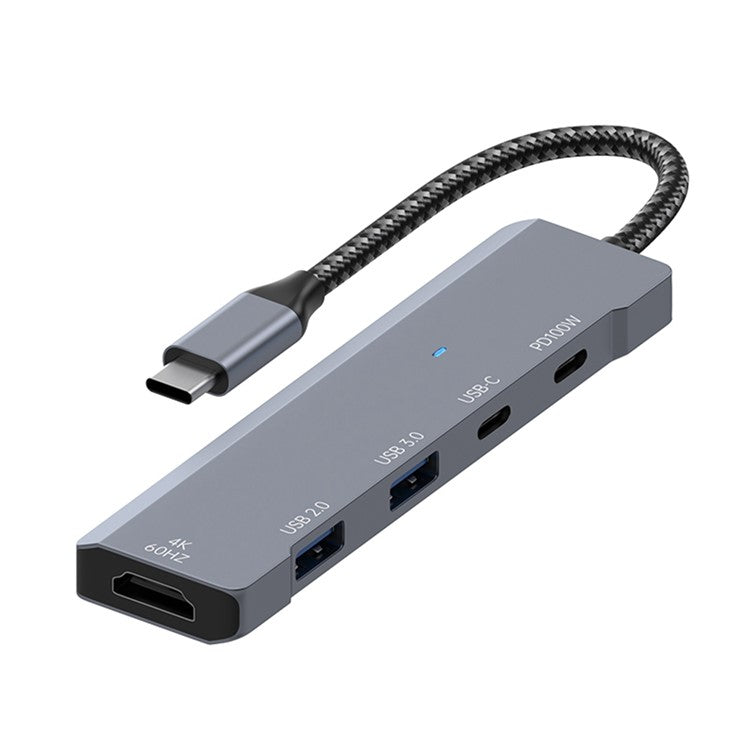 ADS-336 5 In 1 USB C Hub PD 100W Fast Charging 4K 60Hz HD Data Transfer Adapter
