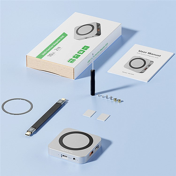 MC906 2230 M.2 Nvme SSD Enclosure Magnetic USB C Hub with HD Port SD / TF Card Slot