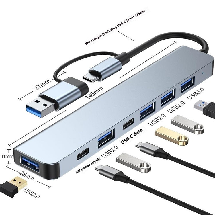 2217TU 7-in-1 Laptop Tablet USB Hub Expansion Dock USB 3.0 / USB-C Multi-Port Adapter
