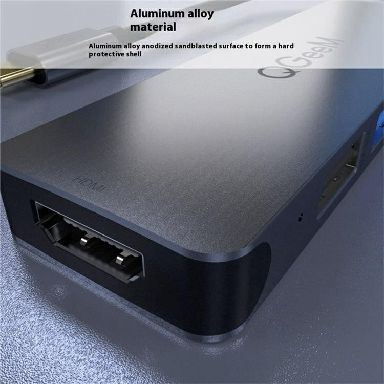 QGEEM UH05 5 In 1 USB C Hub with USB 3.0 USB 2.0 HD Port SD TF Card Reader Expansion Dock