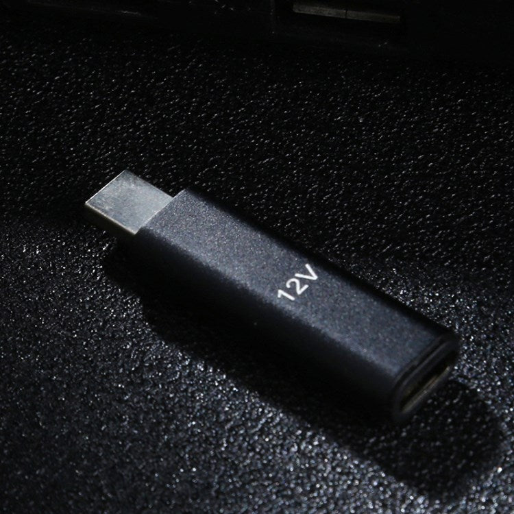 12V Type C Female to PD Male Adapter Aluminum Alloy Converter Black for ASUS
