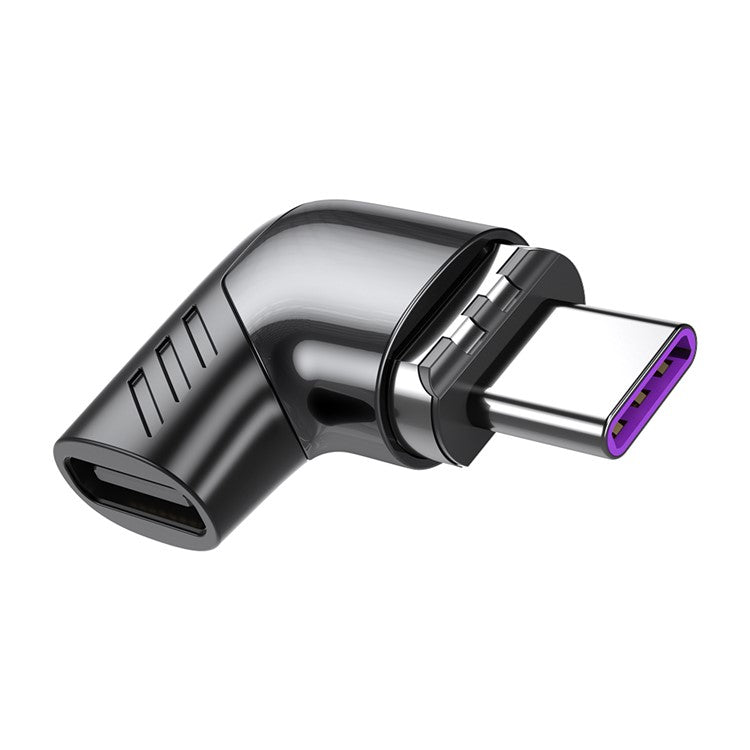 ESSAGER Elbow Magnetic Adapter 100W 5A Type-C Female to Type-C Male - Black