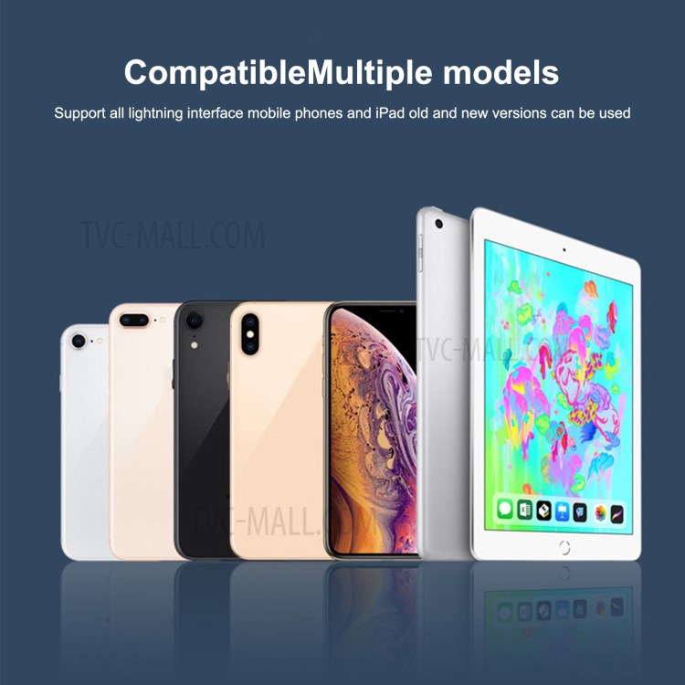 8 Pin Female to 8 Pin Male Lightning Interface Adapter Connector for iPhone iPad - Black