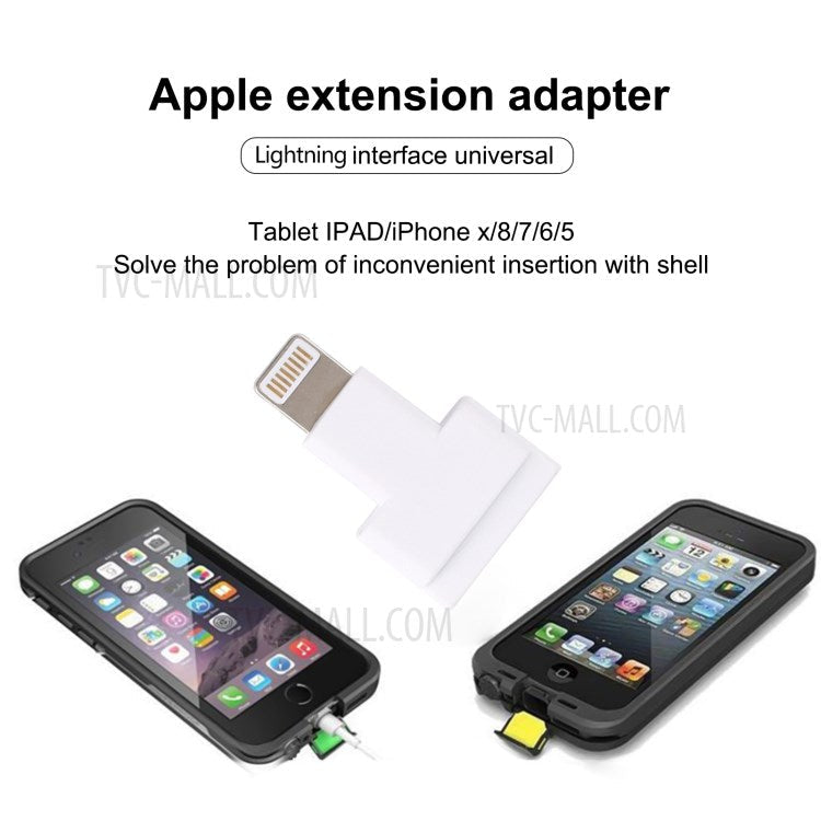 8 Pin Female to 8 Pin Male Lightning Interface Adapter Connector for iPhone iPad - White