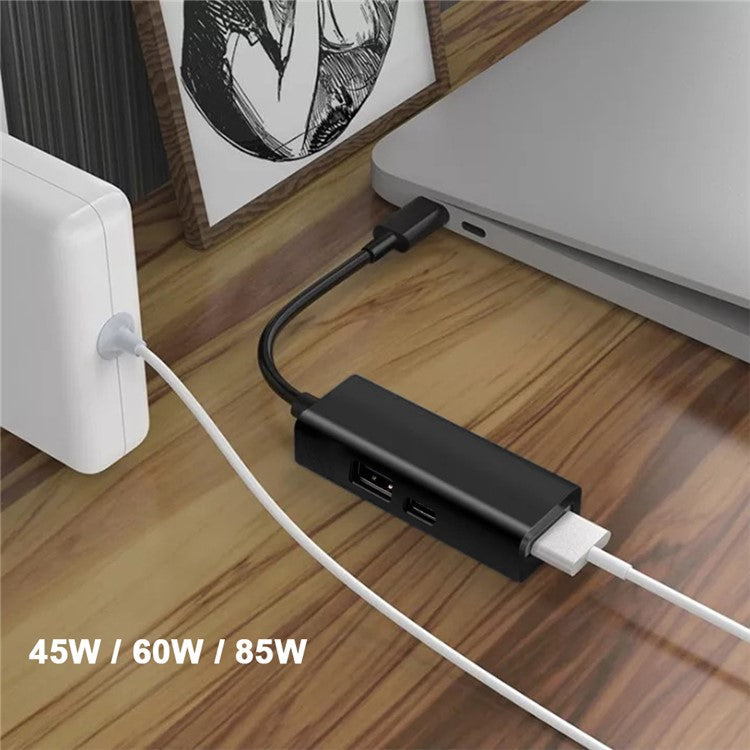 3-in-1 USB 3.1 Type-C to Compatible with MagSafe 1 / 2 Converter Magnetic Adapter for MacBook Pro Notebook Smartphone - Black