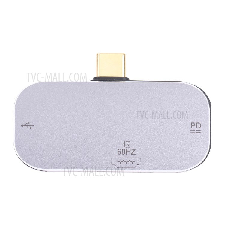 3-in-1 Type-C Male to Dual Type-C+4K 60Hz HDMI Female Converter Adapter