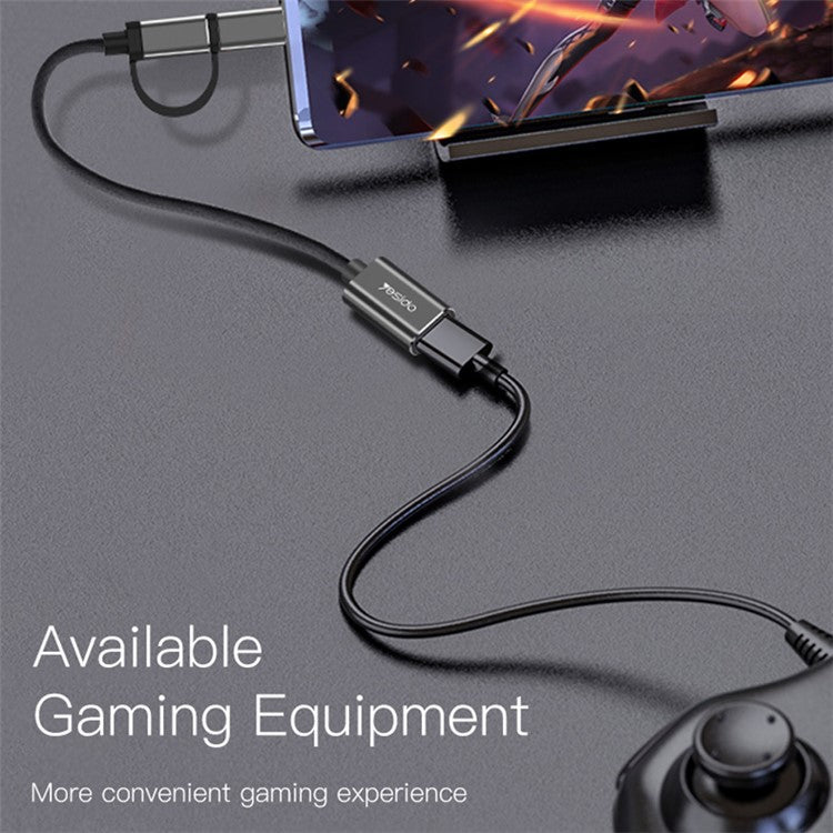 YESIDO GS02 2-in-1 Type C/Micro to USB OTG Adapter Cable Connector for Samsung Xiaomi Huawei MacBook