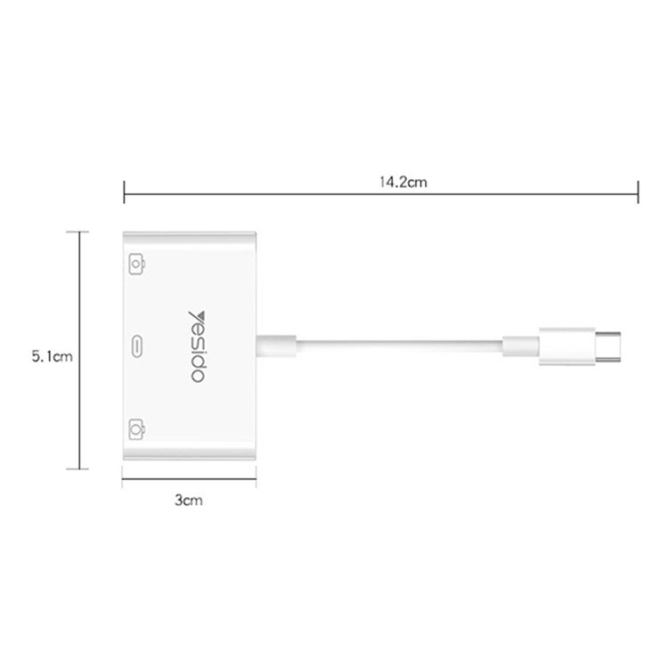 YESIDO GS17 Type-C to USB Converter with PD Fast Charging Port USB 3.0 OTG Adapter for U-Disk Mouse Keyboard