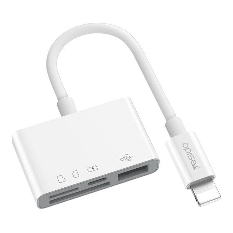 YESIDO GS12 4 in 1 Lightning to USB Camera Adapter SD/TF Card Reader Kit for iPhone iPad OTG Cable