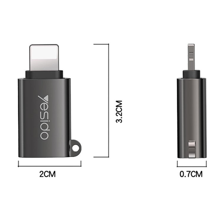 YESIDO GS14 Portable USB 3.0 Female to Lightning Male OTG Adapter for iPhone 12 11 Pro Xs Max XR X 8 7 6