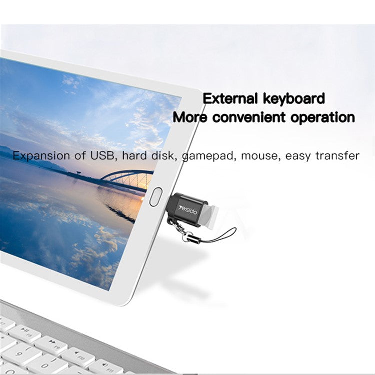 YESIDO GS07 Portable Micro USB to USB OTG Adapter with Keychain for Android Phone Tablet