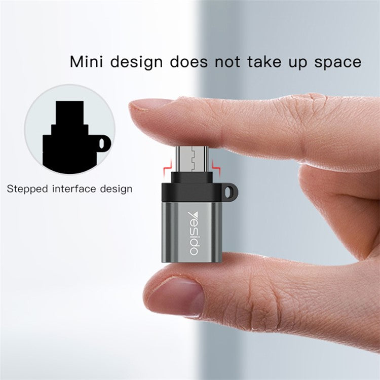 YESIDO GS07 Portable Micro USB to USB OTG Adapter with Keychain for Android Phone Tablet