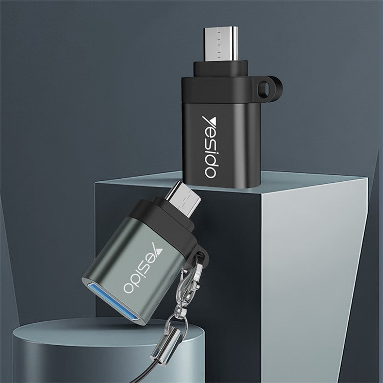 YESIDO GS07 Portable Micro USB to USB OTG Adapter with Keychain for Android Phone Tablet