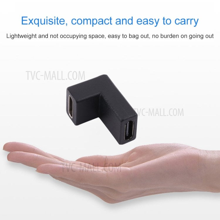 Type-C Female to Type-C Female Right Angle Charging Adapter Converter