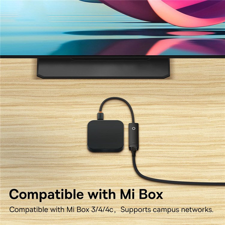 BASEUS Lite Series Type-C to RJ45 LAN Port 1000Mbps Ethernet Adapter - Black