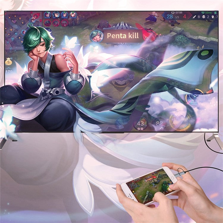 LD39 Micro USB + Type-C to HDMI-Compatible Cable HDTV TV Digital AV Adapter Cable 1080P for Android Phone