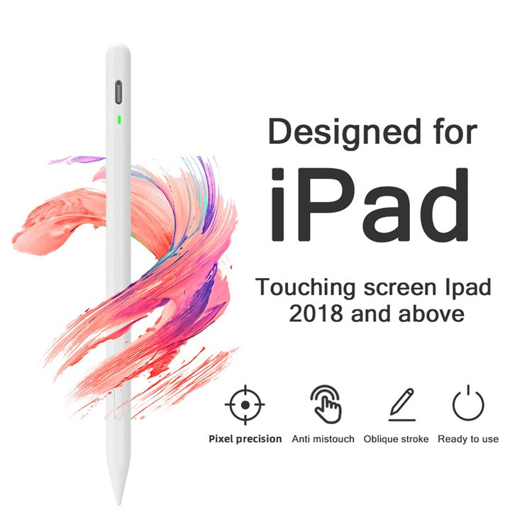 JD56 Active Stylus Pen for iPad Tablets Writing Drawing Rechargeable Stylus Magnetic Design Fine Point Pencil