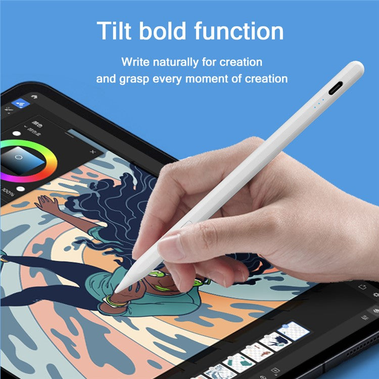 JD56 Active Stylus Pen for iPad Tablets Writing Drawing Rechargeable Stylus Magnetic Design Fine Point Pencil