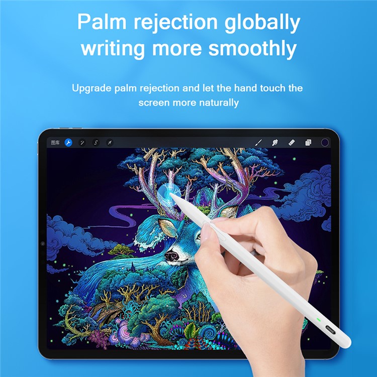 JD56 Active Stylus Pen for iPad Tablets Writing Drawing Rechargeable Stylus Magnetic Design Fine Point Pencil