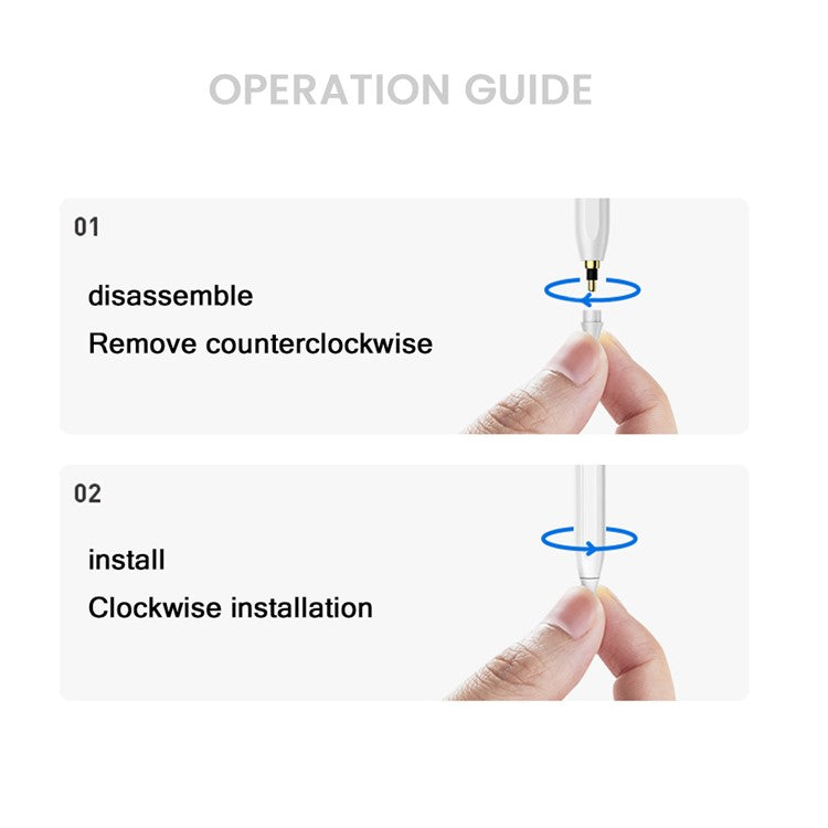 JD56 Active Stylus Pen for iPad Tablets Writing Drawing Rechargeable Stylus Magnetic Design Fine Point Pencil