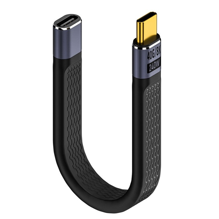 240W 40Gbps USB Type-C Male to Female FPC Soft Wire Data Cable for Mobile Phone / Laptop / Hard Drive Box