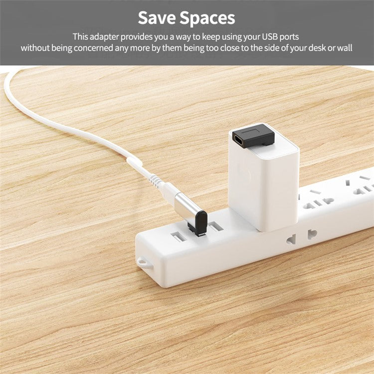 ENKAY HAT PRINCE USB 3.0 Male to Type-C Female Converter 90 Degree Right Angle Adapter