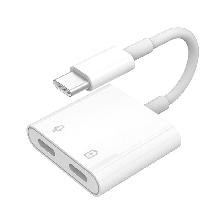 MH-CM36S 60W Type-C Male to Dual Type-C Female Adapter Charging Cable Earphone Connector