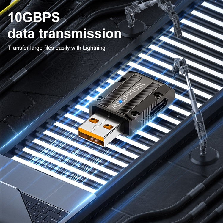 USB 3.1 Gen2 to Type-C Converter 10Gbps Middle Elbow Adapter Support 120W Fast Charging
