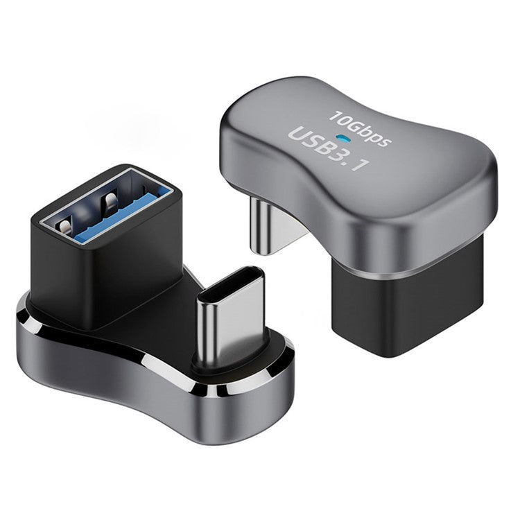 140W 10Gbps Type-C Male to USB Female Adapter U-Shaped Elbow USB3.1 Charging Cable Converter