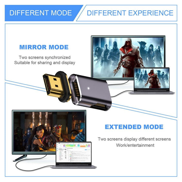 Straight Head HDMI 2.1 Adapter Support 8K 60Hz 48Gbps Magnetic Converter for UHD HDTV Monitor
