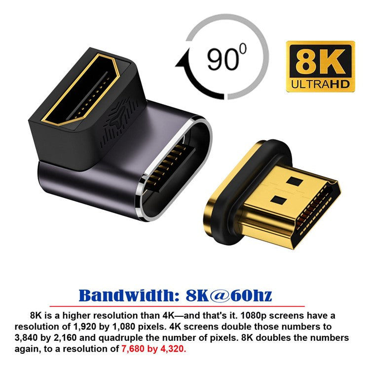 H8K-06 Front-Angled Magnetic Absorption 8K 60Hz High Resolution HDMI Adapter HDTV Converter