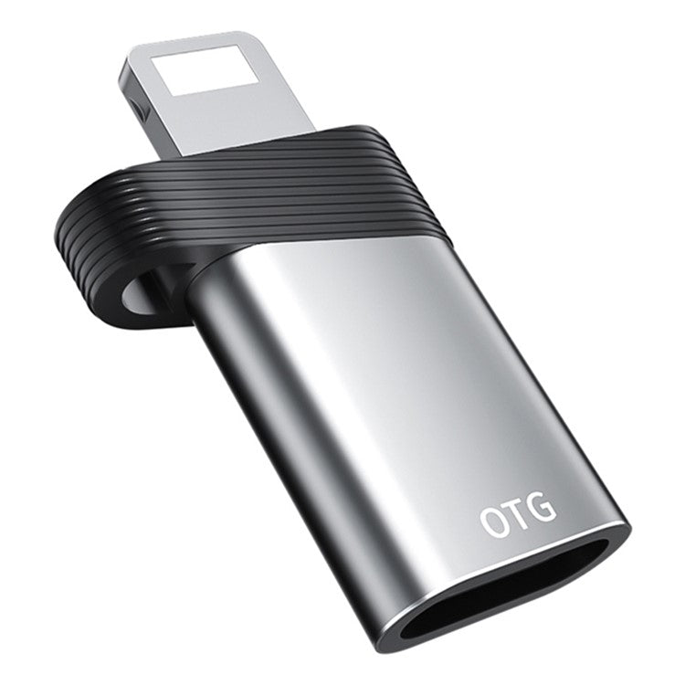 ADS-616B Lightning Male to Type-C Female Mini Converter Portable OTG Adapter - Silver