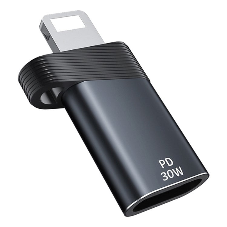 ADS-616A For iPhone / iPad 8Pin Lighting Male to USB-C Female Adapter Support PD 30W Fast Charging and Data Transfer - Tarnish