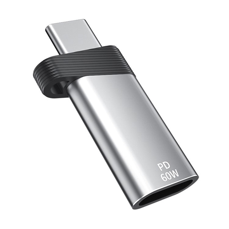 ADS-615 PD 60W Fast Charging Type-C Male to iP Female Adapter Cell Phone Converter for iPhone, MacBook - Silver