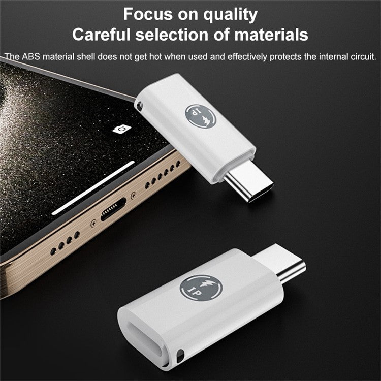 8 Pin Lightning Male to Type-C Female Mini Converter ABS Charging Adapter