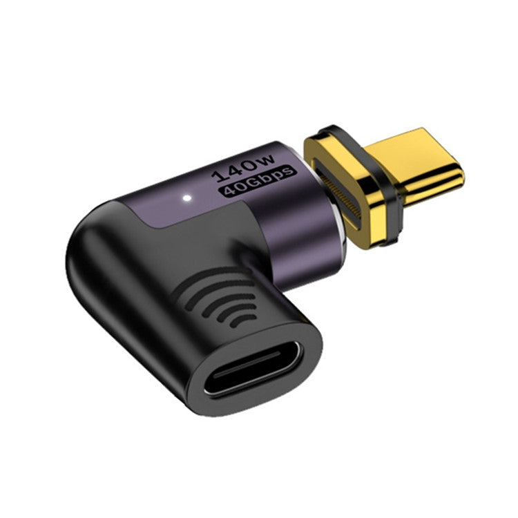 Angled 140W 5A Magnetic USB 4.0 Type-C Male to Female 40Gbps Data OTG Adapter