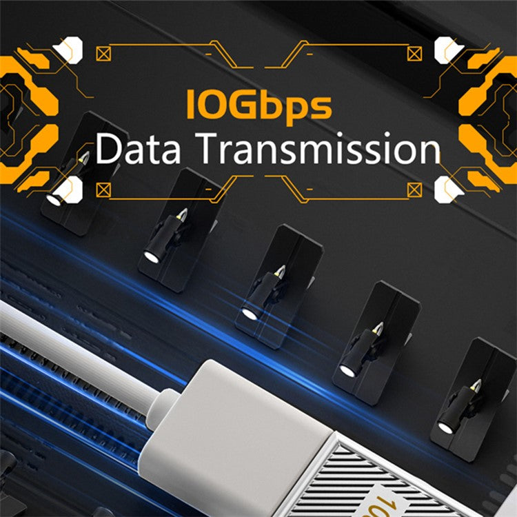 120W 10Gbps USB-A 3.1 Female to Type-C Male Up Angled OTG Adapter - Dark Grey