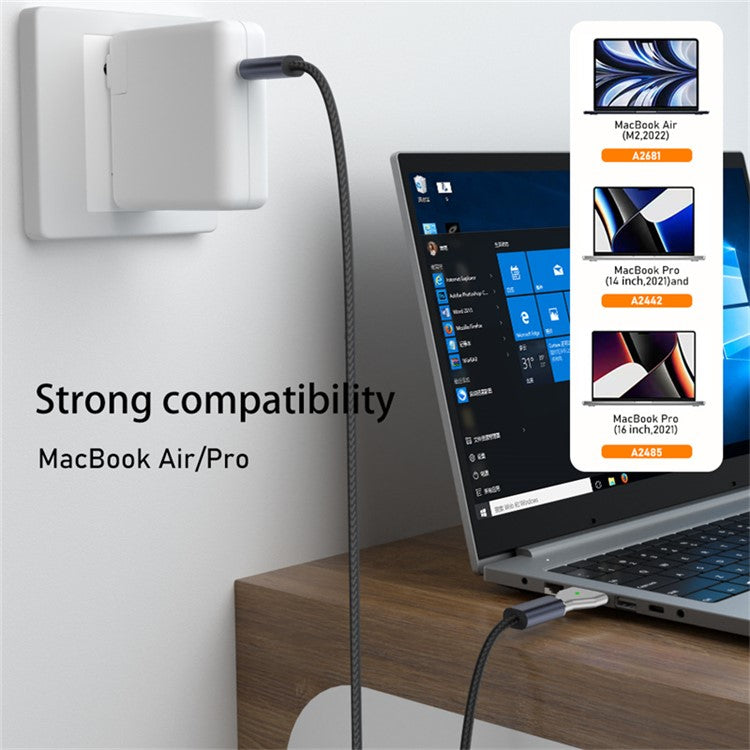 Magnetic 3 to Type-C Adapter PD 140W Fast Charging Converter for MacBook